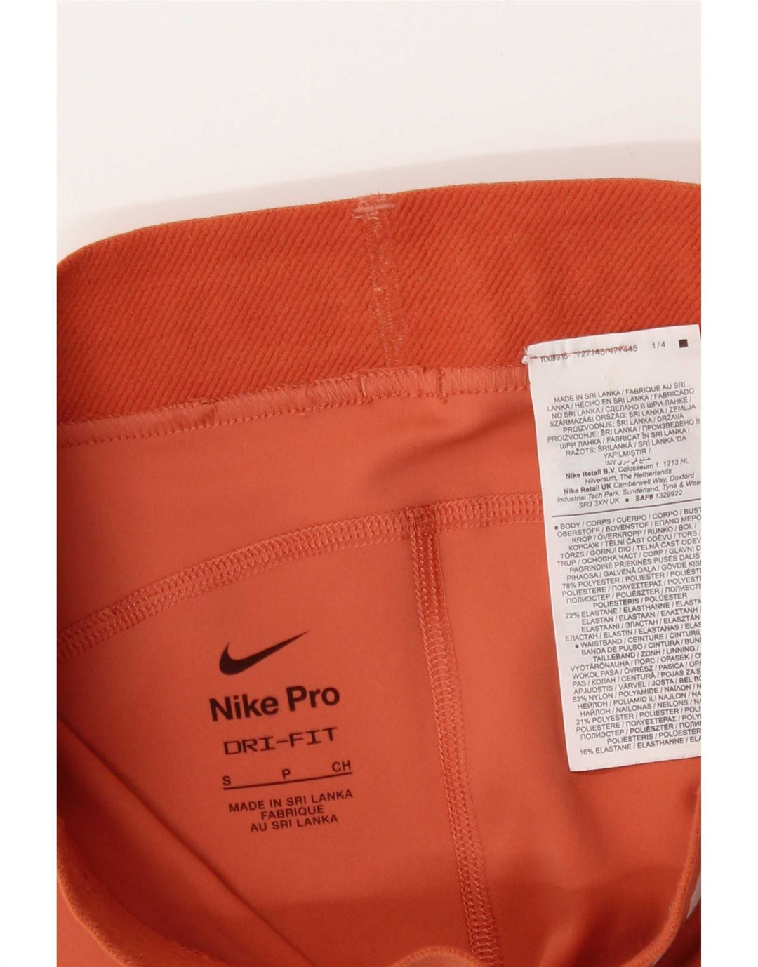 Pantaloni scurți sport Nike Dri Fit Graphic pentru femei UK 8 Poliester portocaliu mic