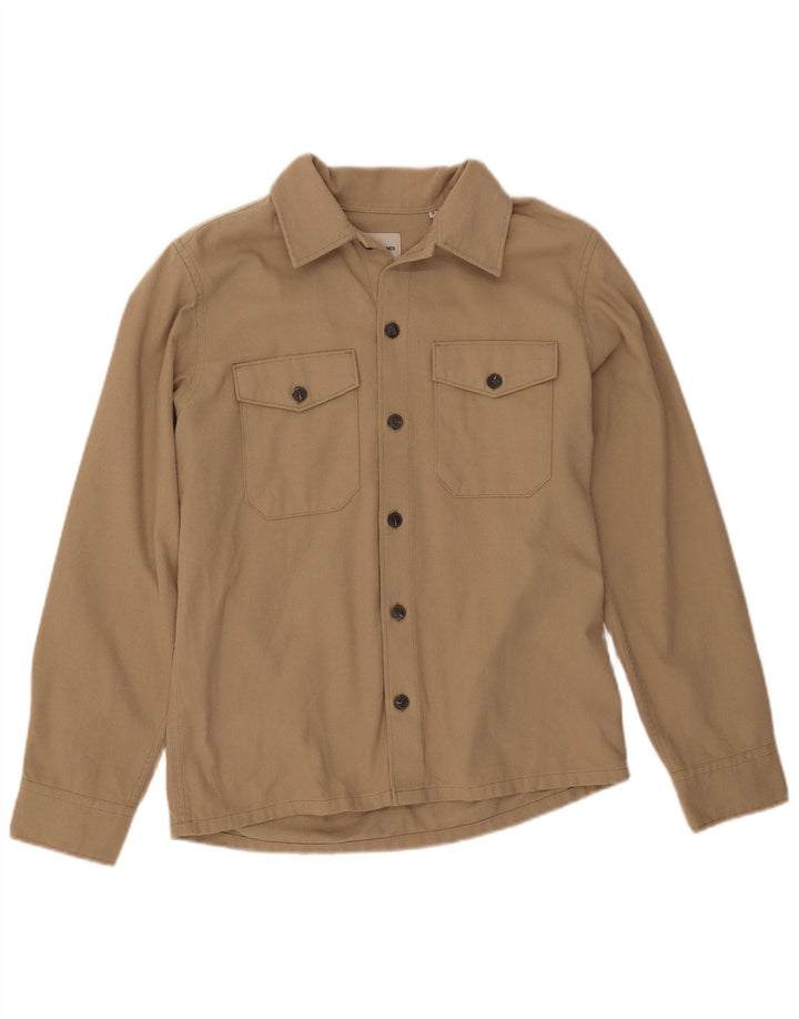 Cămașă de flanel pentru bărbați JACK & JONES, bumbac, bej mic