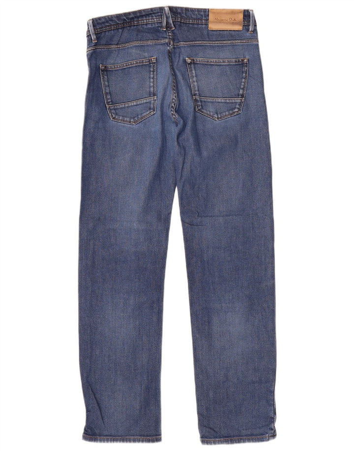 Massimo Dutti Blugi drepți cu ajustare normală pentru bărbați EU 40 Medium W31 L30 Albastru
