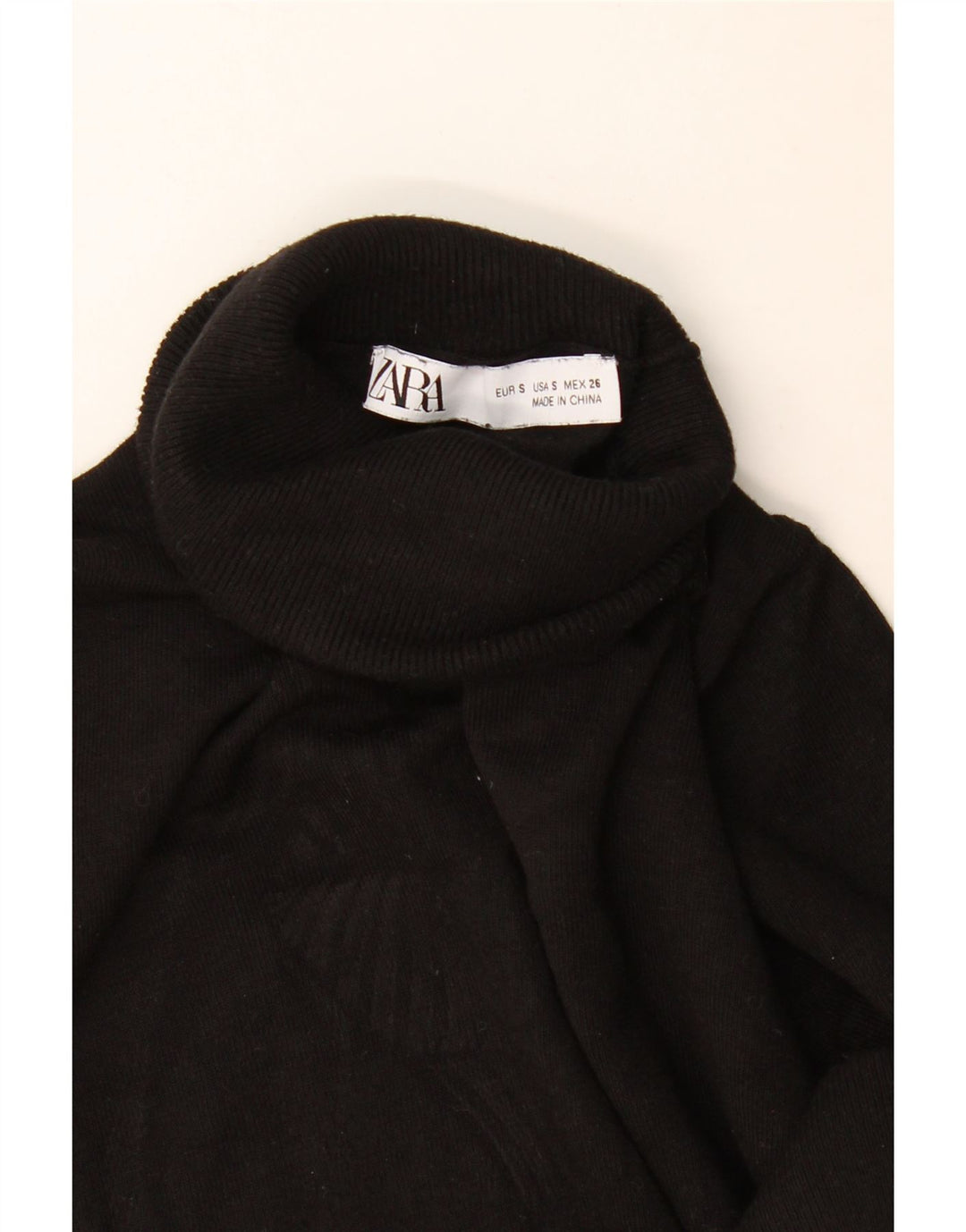 Pulover pentru femei cu gât rulat Zara UK 10 Mic Negru