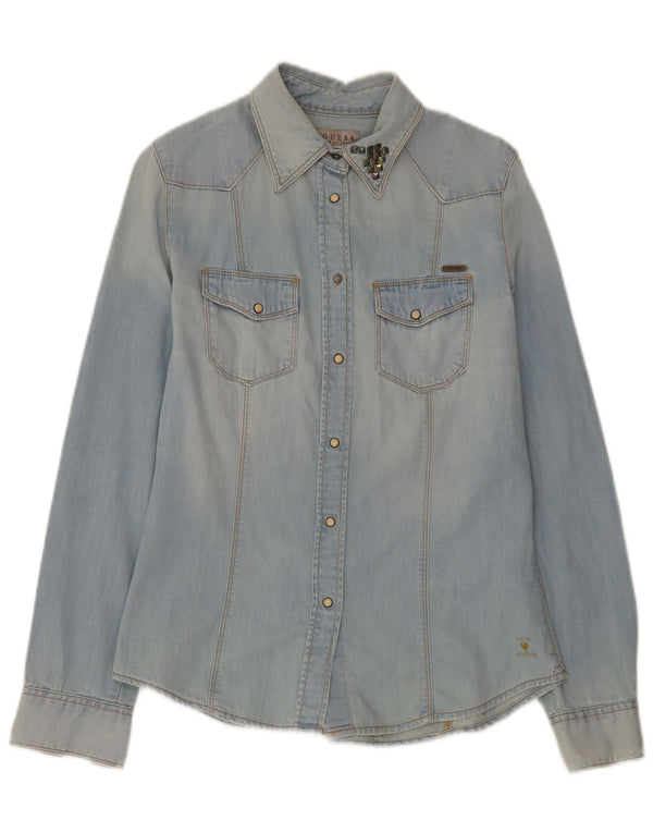 Cămașă de blugi Guess pentru femei UK 10 Small Blue Bumbac