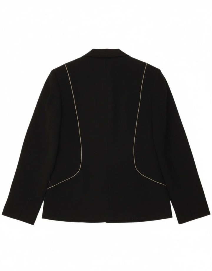 Jachetă blazer pentru femei Jacques Vert cu 2 nasturi UK 10 Poliester negru mic