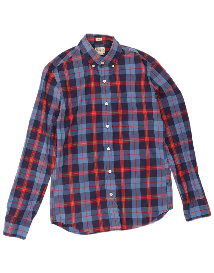 Cămașă Slim Fit pentru bărbați J. Crew, bumbac cu carouri, albastru bleumarin