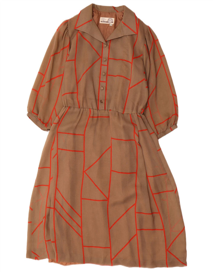 EXCLUSIV Rochie A-Line cu mânecă lungă pentru femei EU 40 Maro Mediu Geometric