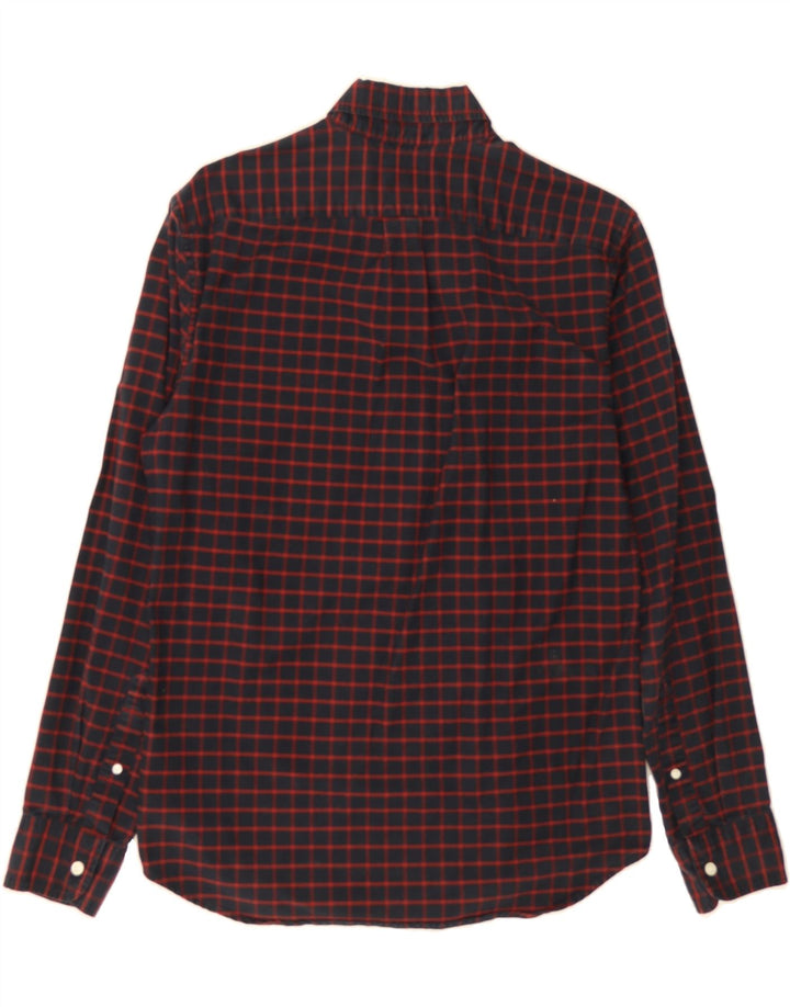 J. CREW Mens Slim Shirt Small Navy Blue Check Cotton Vintage J. Crew and Second-Hand J. Crew from Messina Hembry 