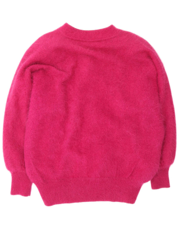 Pulover cardigan pentru femei VINTAGE UK 20 2XL Pink Angora