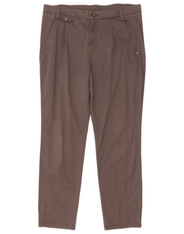 Pantaloni chino subțiri pentru femei Benetton UK 12 Medium L34 L28 Bumbac gri