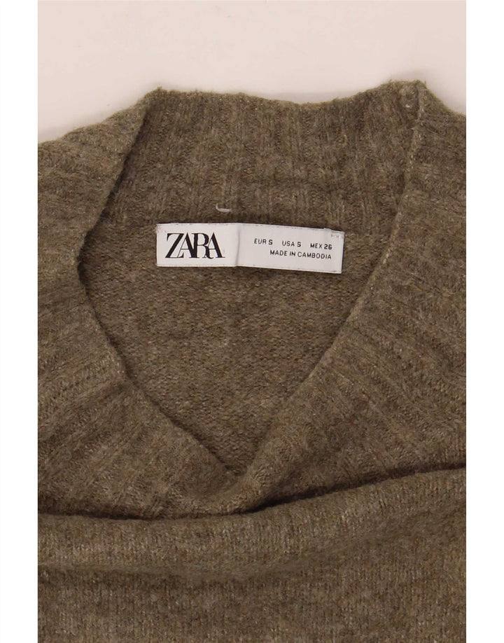 Pulover cu gât țestoasă supradimensionat pentru femei Zara UK 10 Mic verde
