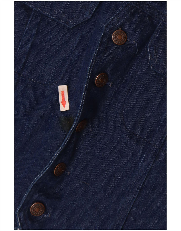 Vestă de denim vintage pentru bărbați, bumbac albastru mediu