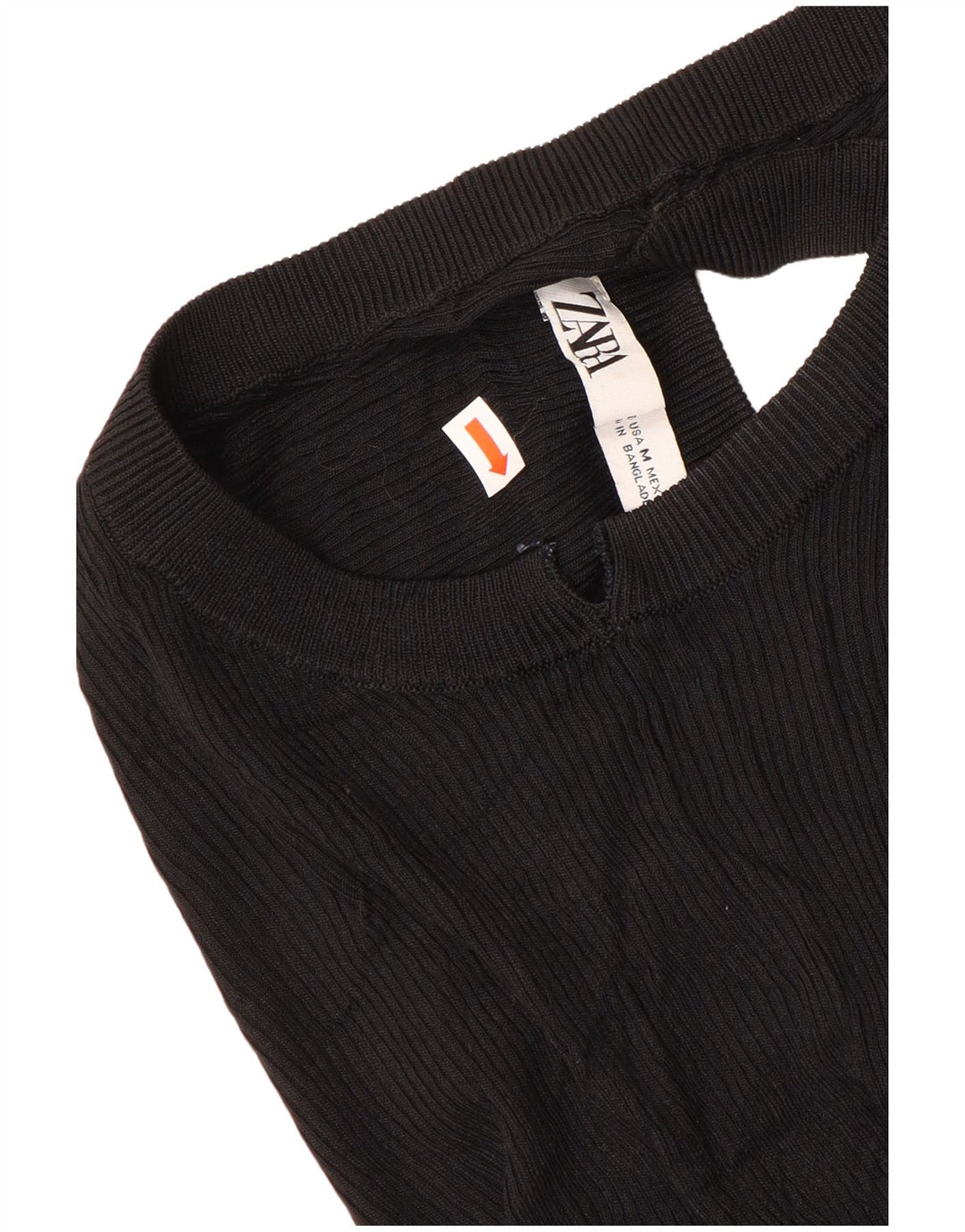 Vest Vest Top Femei Zara UK 12 Medium Black Viscose