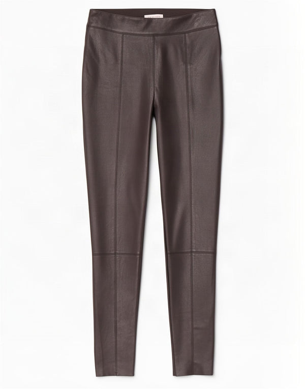 Topshop Pantaloni skinny din piele artificială pentru femei UK 10 Small W26 L28 Black