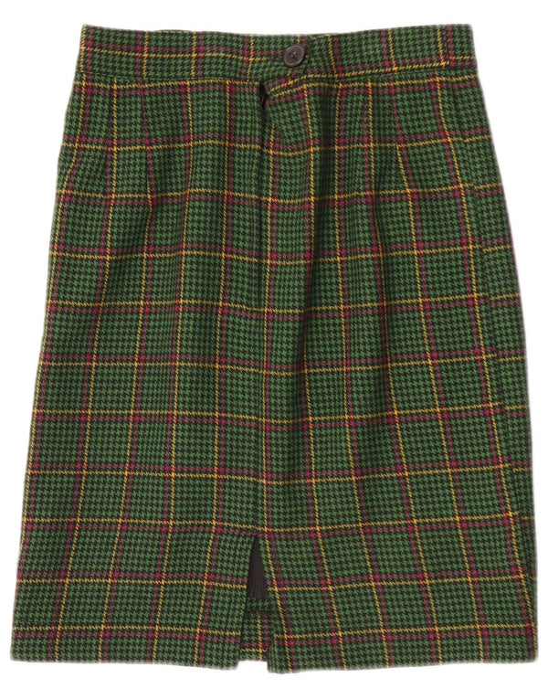 Fusta Dreaptă Vintage Femei W28 Medium Green Houndstooth
