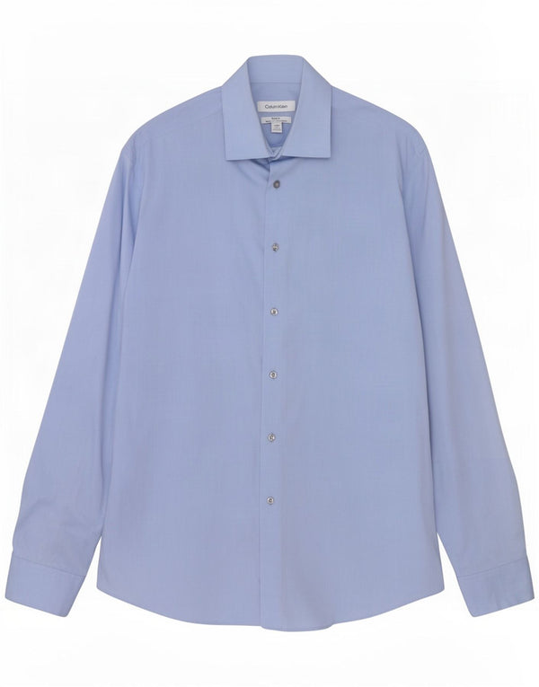 Cămașă Calvin Klein pentru bărbați, cu tăiere obișnuită, mărimea 15 1/2 Medium Blue Herringbone