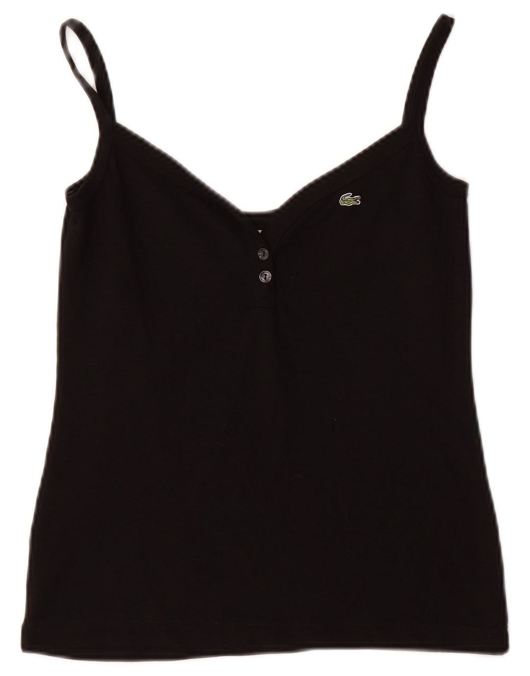 LACOSTE Cami Top pentru femei UK 8 Small Black Bumbac