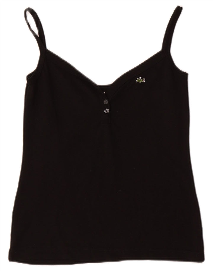 LACOSTE Cami Top pentru femei UK 8 Small Black Bumbac