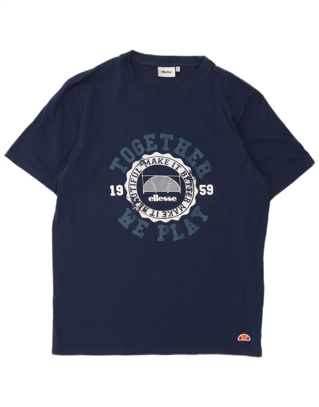 Tricou grafic pentru bărbați Ellesse Top mare din bumbac bleumarin