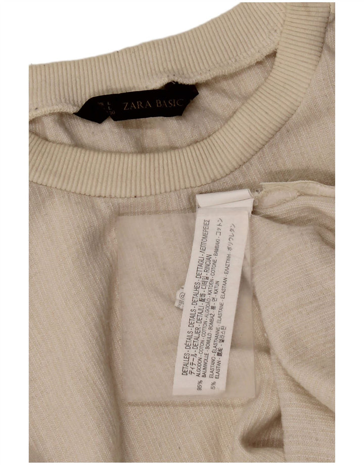 Pulover pentru damă Zara UK 16, mare bumbac alb