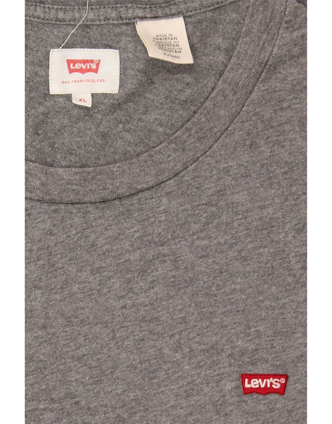 LEVI'S Mens T-Shirt Top XL Grey Cotton Vintage Levi's and Second-Hand Levi's from Messina Hembry 