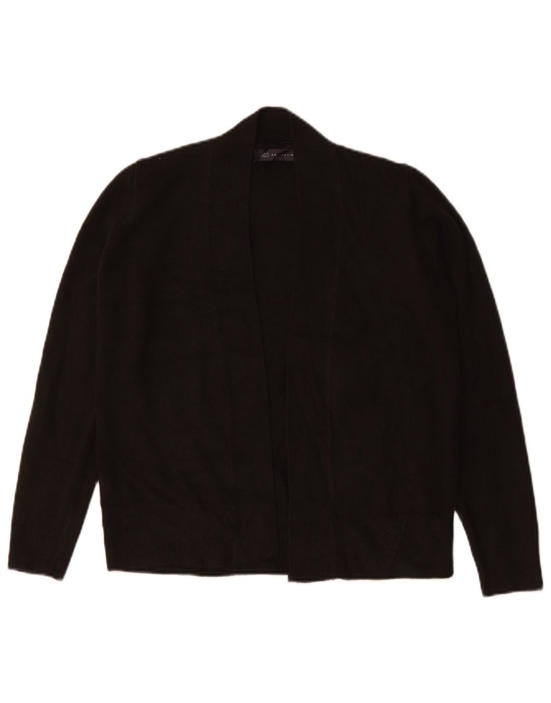 MARKS & SPENCER Pulover cardigan deschis pentru femei UK 14 Medium Black Acrylic