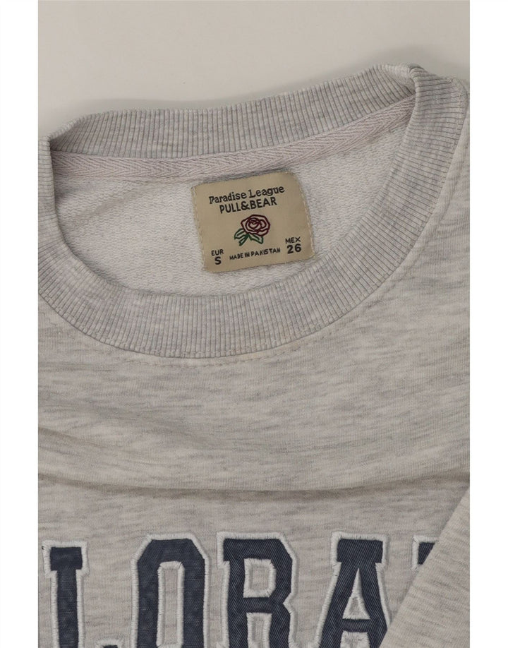 PULL & BEAR Womens Oversized Sweatshirt Jumper UK 10 Small Grey Flecked Vintage Pull & Bear and Second-Hand Pull & Bear from Messina Hembry 