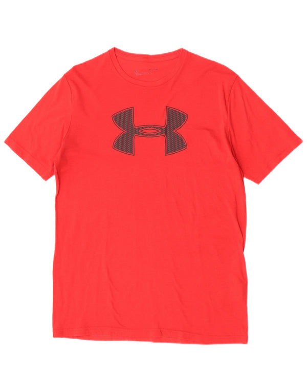 Tricou grafic pentru bărbați Under Armour Top din bumbac roșu mediu