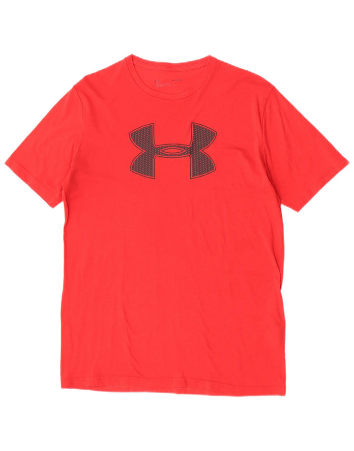 Tricou grafic pentru bărbați Under Armour Top din bumbac roșu mediu