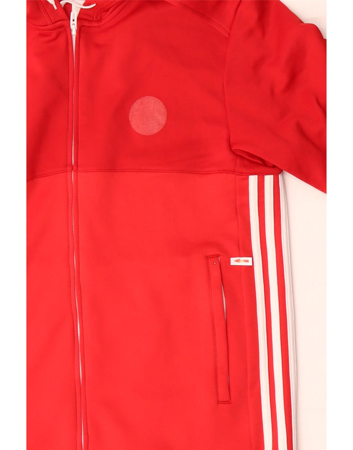 Pulover Adidas Climalite Zip pentru bărbați, poliester roșu mediu