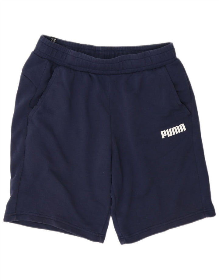 Pantaloni scurți sport grafic Puma pentru bărbați, bumbac mediu albastru bleumarin