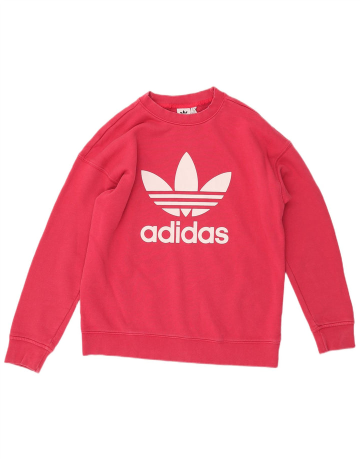 ADIDAS Pulover cu grafic supradimensionat pentru femei UK 10 mic bumbac roz