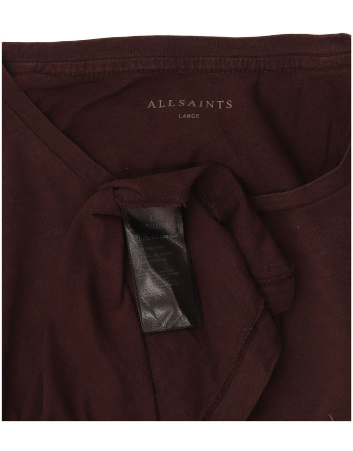 ALL SAINTS Tricou Bărbați Top Mare Bumbac Burgundy