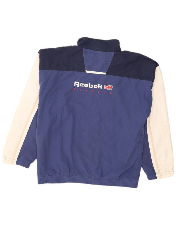 Jachetă de trening grafică Reebok pentru bărbați UK 42 XL Albastru Colorblock