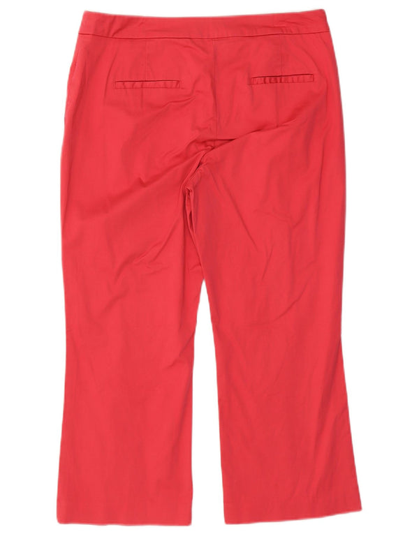 Pantaloni capri drepti pentru femei Benetton UK 12 Medium W30 L22 Bumbac roșu