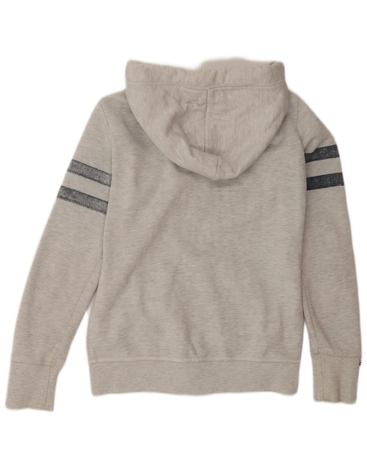 Pulover Superdry Graphic Zip pentru femei UK 14, bumbac gri mediu