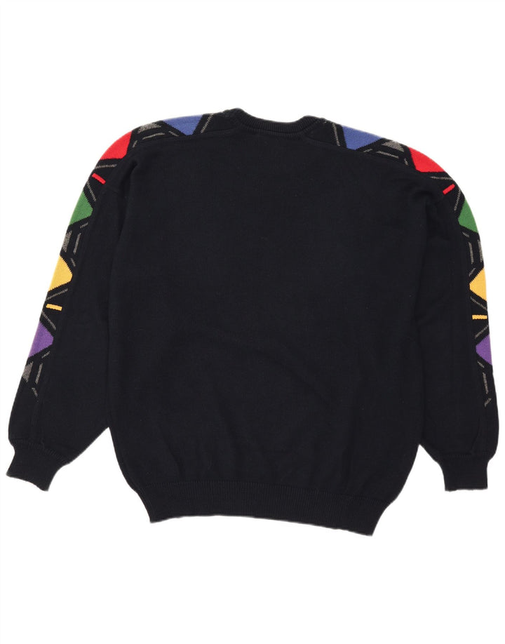 Pulover pentru bărbați Bueckle cu gât roșu IT 48 Medium Bleumarin Geometric