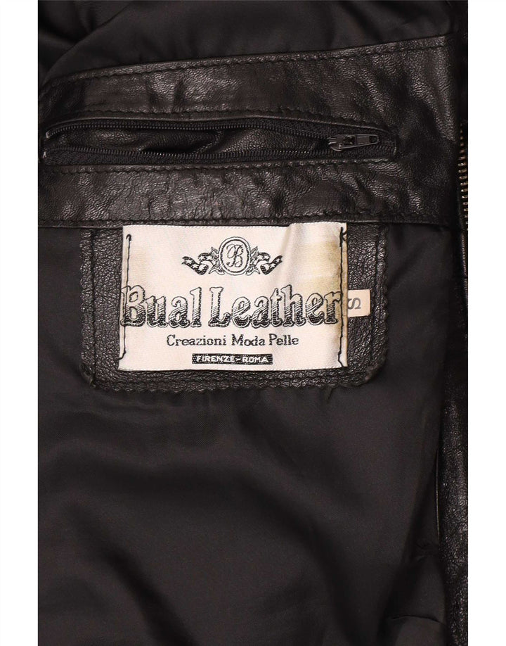 Jachetă de piele vintage pentru bărbați UK 36 Small Black