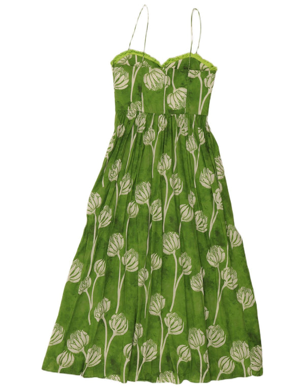 Rochie Maxi Slip ZARA pentru femei UK 8 Mic Verde Floral