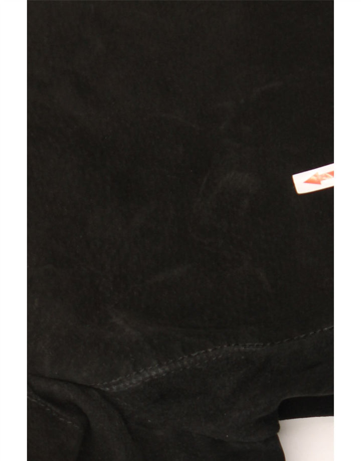 Blazer Vintage pentru bărbați cu 3 nasturi din piele intoarsa, UK 38 Medium Black