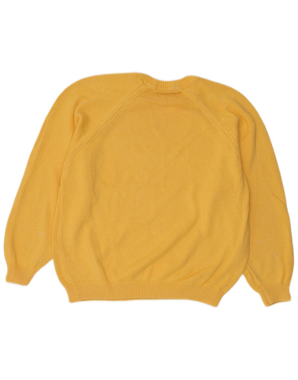 Marks & Spencer Womens Crew Neck Jumper Sweater UK 14 Medium Yellow