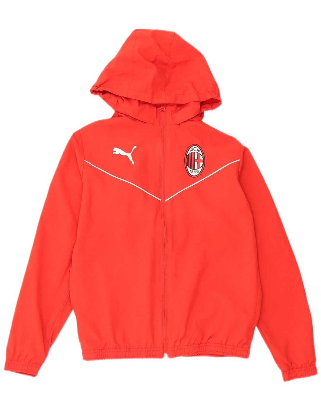 Jachetă de trening cu glugă Puma AC Milan pentru băieți 13-14 ani poliester roșu