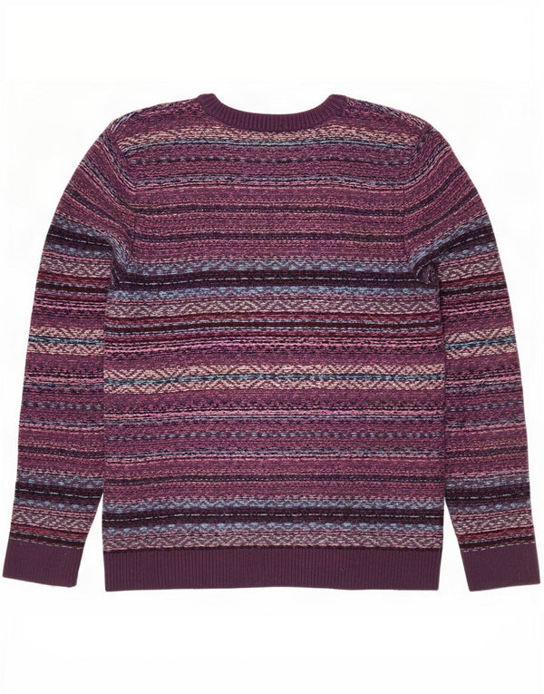 Pulover Abercrombie & Fitch pentru bărbați, cu gâtul turn, XL, mov, nailon Fair Isle