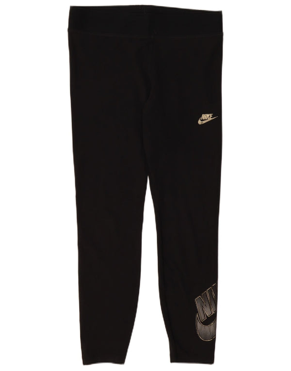 Leggings grafic NIKE pentru femei UK 18 XL bumbac negru