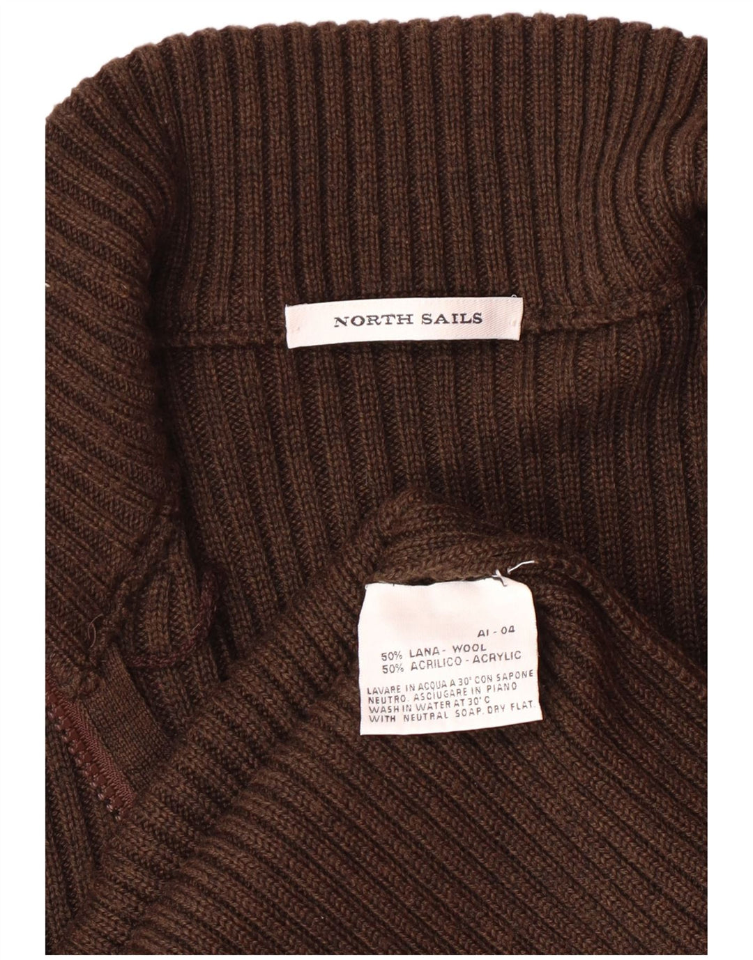 Cardigan grafic pentru bărbați North Sails, lână maro mică