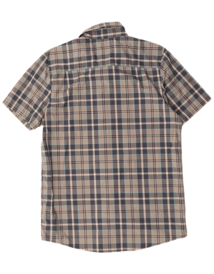 Cămașă cu mânecă scurtă pentru bărbați Volcom Modern Fit, mare, gri din bumbac