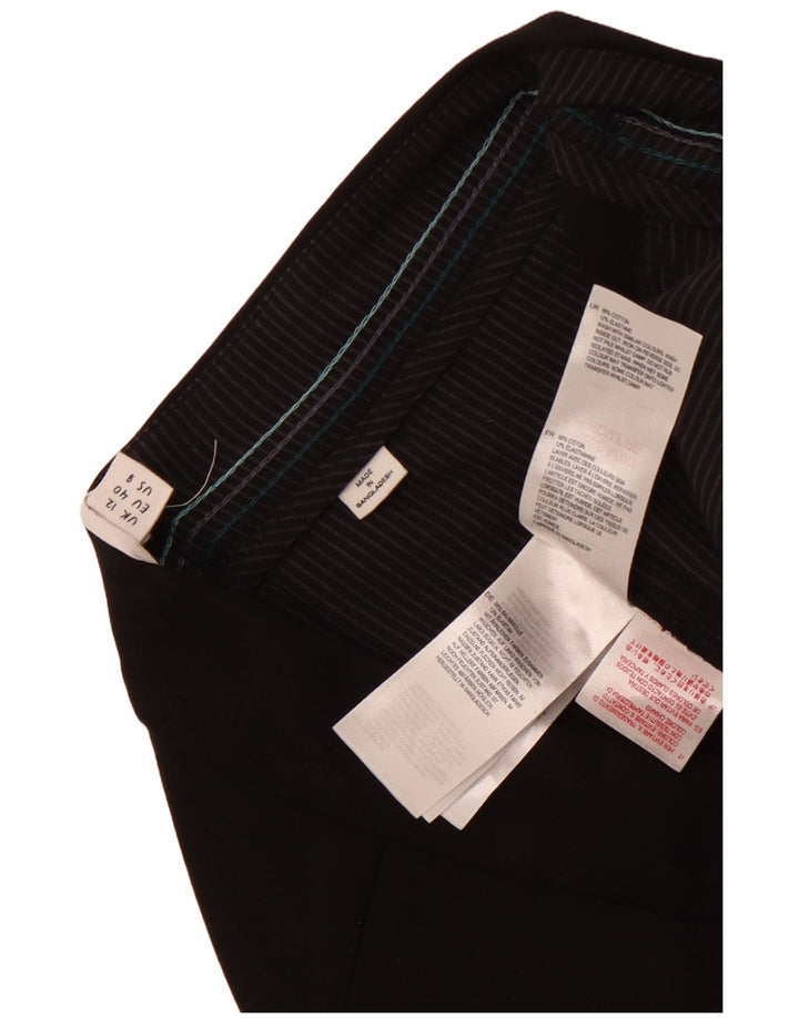 White Stuff Pantaloni tăiați pentru femei UK 12 Medium L32 L24 Bumbac negru
