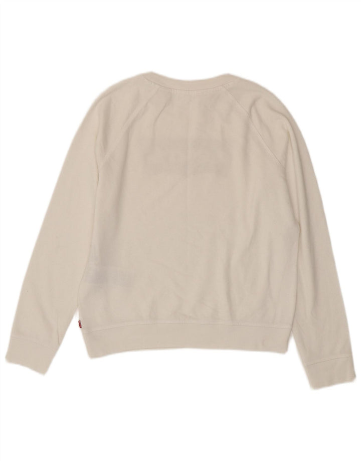 Levi's Pulover supradimensionat cu grafic pentru femei UK 10 Bumbac alb mic