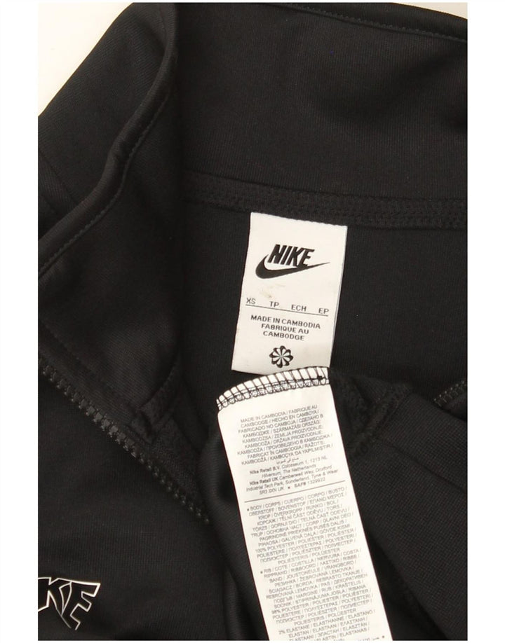 Pulover pentru bărbați Nike grafic cu fermoar și gât XS poliester negru