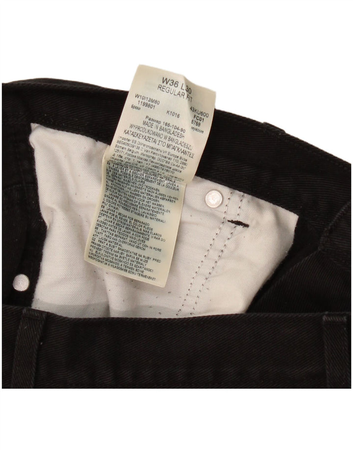 Blugi drepti Wrangler pentru bărbați, cu ajustare normală, W36 L30, bumbac negru