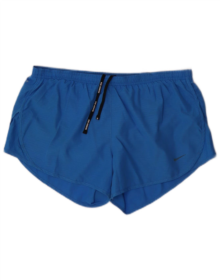 NIKE Womens Dri Fit Sport Shorts UK 14 Medium  Blue Polyester