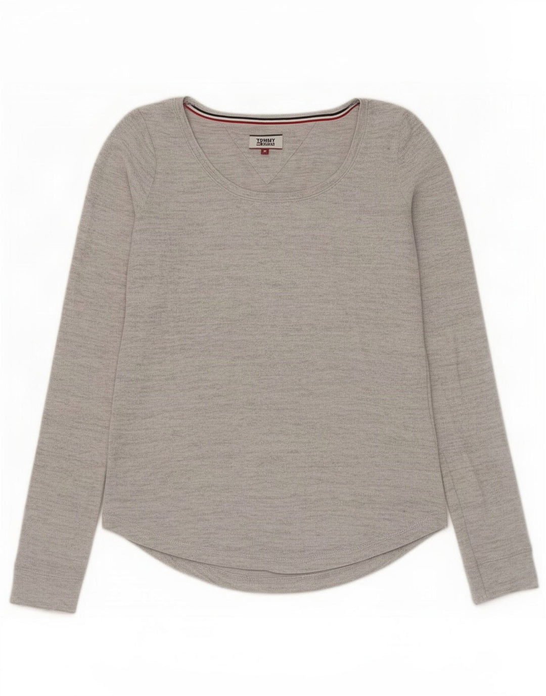 Top pentru femei Tommy Hilfiger cu mânecă lungă UK 12 Medium Gri Flecked