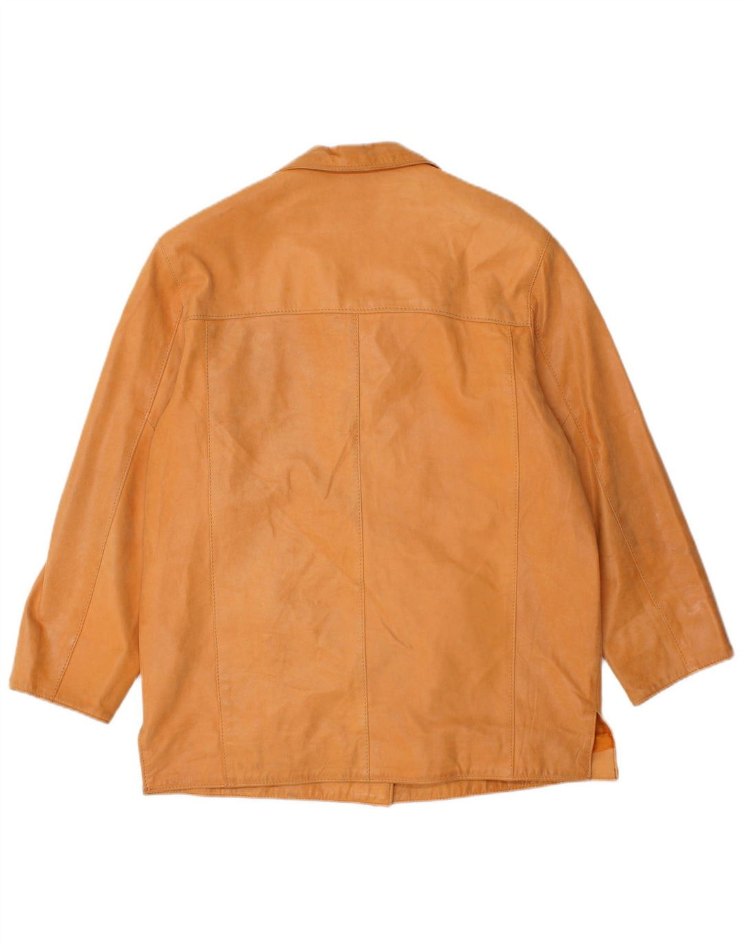 Jachetă de piele vintage pentru femei UK 16 Large Beige